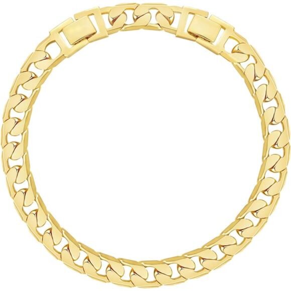 Gold Anklet for Women Chunky Cuban Link Adjustable 14K Plated Beach Jewelry - Picture 1 of 8